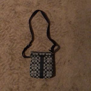 Black and grey coach satchel